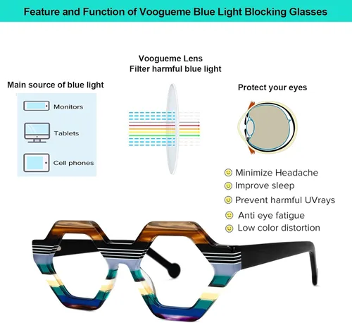Vista 6 de Voogueme Gafas de marco geométrico para mujer Ailsa