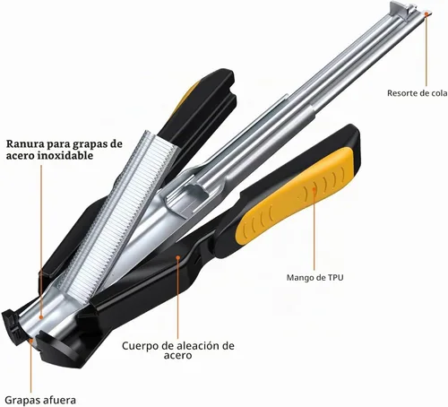 Vista 2 de Proster Juego de Alicates de Anillo de Cerdo con Carga de Resorte C7 - con 2500 piezas de anillos de cerdo de acero galvanizado de alimentación