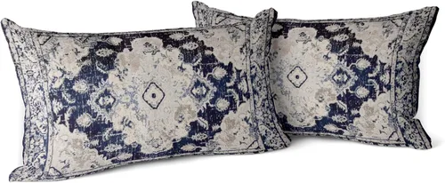 Vista 34 de Snycler Fundas de Almohada Decorativas Bohemias 16x16 pulgadas Juego de 2 Patrón de Alfombra Bohemia de Doble Cara Algodón Suave Funda de Cojín