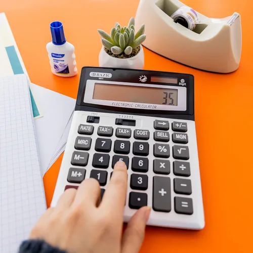 Vista 6 de BAZIC Calculadora de escritorio de 12 dígitos con cálculo de ganancias y funciones fiscales (3011) profit and tax functions for everyday math at a