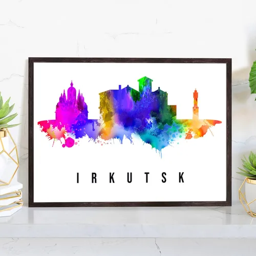 Vista 19 de Pera Print Póster de Rusia, póster de Rusia-Arkhangelsk, ilustración de Rusia Skyline City, póster de horizonte moderno, impresión de paisaje urbano
