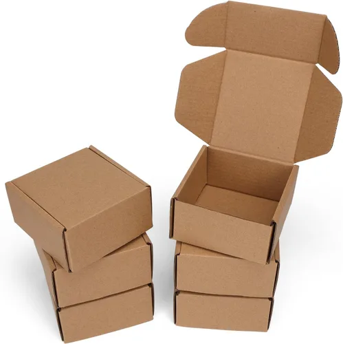 Vista 18 de Cajas de envío pequeñas de 9 x 6 x 2 pulgadas, juego de 6 cajas de Marrón