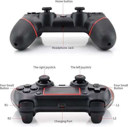 Vista 6 de Etpark Controlador inalámbrico PS4, Gamepad profesional para PS4, panel táctil con doble vibración, forma instantánea oportuna de compartir joystick