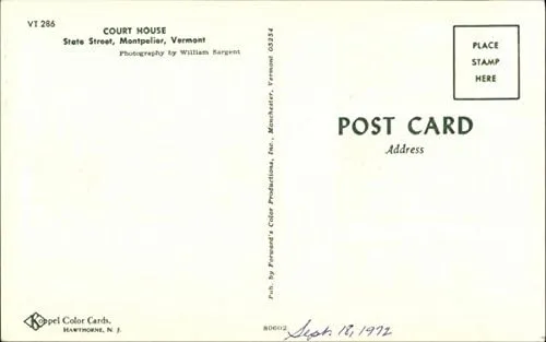 Vista 2 de Court House, State Street Montpelier, Vermont VT Original Vintage Postcard