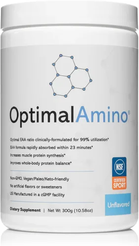 Vista 12 de OptimalAmino® Mejor Bebida de Recuperación Pre/Post Entrenamiento, Suplemento de Aminoácidos Esenciales con 99% de Utilización, Certificado NSF