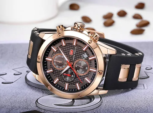 Vista 4 de Reloj cronógrafo para hombre Mini Focus Fashion Impermeable Silicona Militar Reloj Analógico Fecha Cuarzo Reloj Deportivo para Hombre