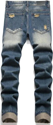 Vista 2 de AITITIA - Jeans rasgados de ajuste estándar para hombre