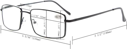 Vista 5 de CessBlu Gafas de lectura 3 pares rectangulares con bisagra de resorte para hombres de lectura +3.0 3pc-mix