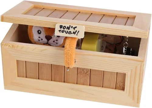 Vista 3 de Cryfokt Dont Touch - Caja de madera electrónica USB para ahorrar dinero, divertida e interactiva, juguete para aliviar el estrés, decoración
