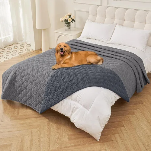 Vista 83 de Smiry Funda Impermeable para Cama de Perro Manta para Mascotas, Manta Suave y Lavable para Perros para Muebles Cama Sofá Sofá Reversible, a Cuadros