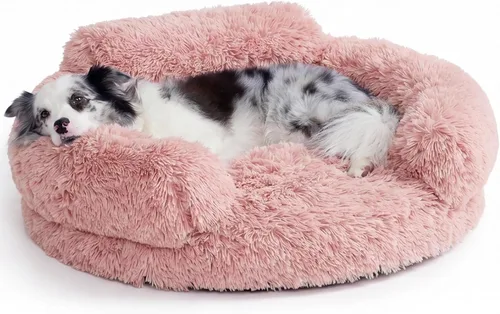 Vista 13 de EHEYCIGA Cama calmante de 20 pulgadas para perros pequeños y gatos, sofá Marrón