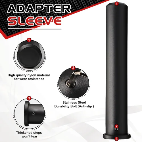 Vista 2 de Funda de adaptador olímpica: convierte postes de placa de peso estándar de 1 pulgada en postes de placa de peso olímpico de 2 pulgadas (par)