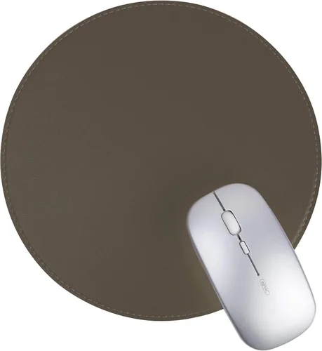 Vista 13 de Alfombrilla redonda para mouse, antideslizante, con borde cosido de alta calidad, impermeable, de piel de PVC gruesa, para oficina, trabajo, hogar