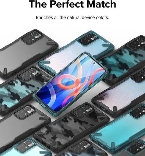 Vista 8 de Ringke Fusion-X - Funda compatible con Xiaomi Note 11T 5G / Poco M4 Pro 5G, parte trasera dura transparente, resistente, a prueba de golpes, TPU