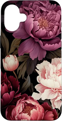 Vista 23 de Carcasa para iPhone 17 con diseño floral de peonía rosa magenta y rubor