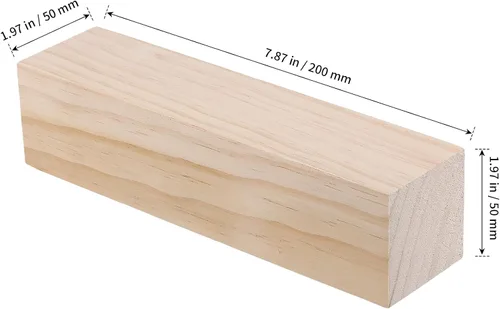 Vista 2 de SHEUTSAN 12 bloques de tallado de tilo de 8 x 2 x 2 pulgadas, bloques de tallado de madera sin terminar para carpintería, decoración del hogar