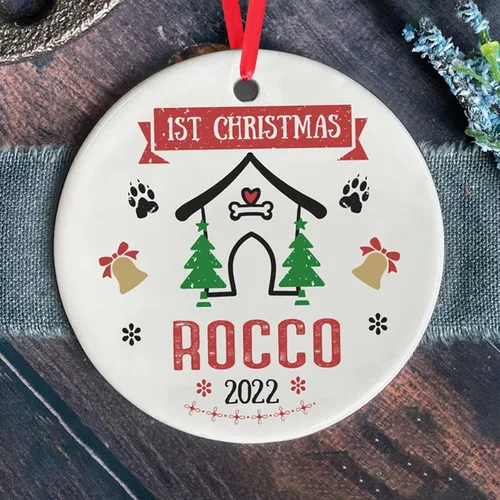 Vista 5 de Adornos de Navidad personalizados para perros, Adorno personalizado de perro boyero de Berna de Zmoicky, Adorno conmemorativo personalizado