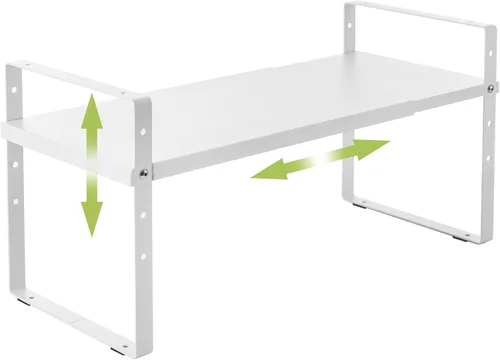 Vista 12 de Across-Star Organizador de estante de armario expandible y apilable, estantes de almacenamiento de mostrador de cocina ajustables en altura, estante