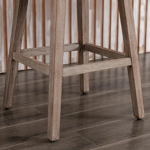 Vista 6 de Kmax Single Swivel Counter Height Bar Stool, Linen Beige