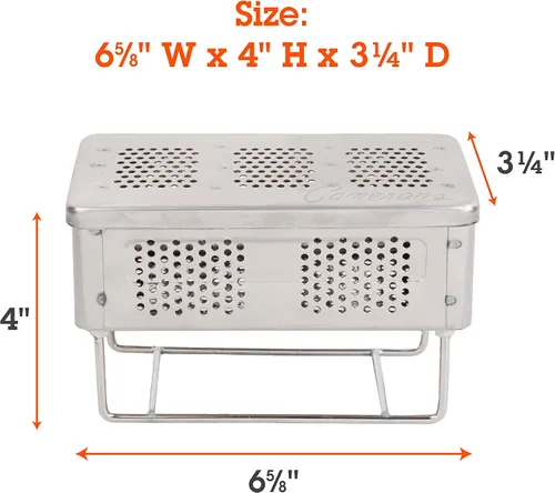 Vista 3 de Camerons The Flip - Caja profesional para ahumadores calientes y fríos, caja de humo patentada para parrilla de gas o carbón con Firestarters