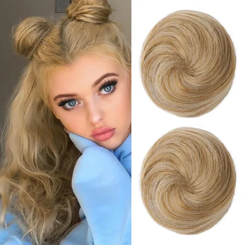 Vista 37 de REECHO Space Bun Hair Pieces, 2 piezas de mini clips de garra en moños desordenados y orejas de gato, extensiones de moño de cabello falso HB001