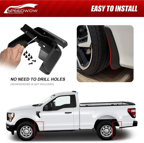 Vista 3 de SPEEDWOW Protector de neumáticos F-150 2015-2020 para barro, sin necesidad de taladrar agujeros (juego de 4)