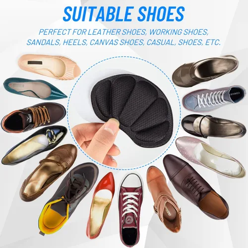 Vista 4 de Insertos para Talón de Zapatos, 16 Piezas de Almohadillas de Cojín para Talón de Malla Autoadhesivas para la Parte Posterior del Talón, Insertos