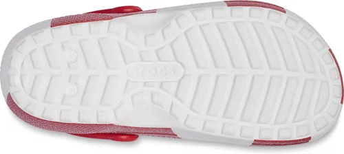 Vista 3 de Crocs Women's Classic Holiday Lined Fuzzy Clogs Blanco/Rojo