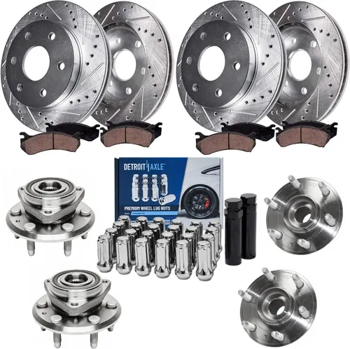 Vista 73 de Detroit Axle - 4 rotores de freno para Chevrolet Cruze 2014 2015 [modelos de motores de gas] Rotores de freno de disco perforados y ranurados