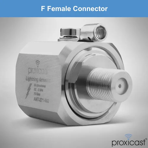 Vista 3 de Proxicast Arrestador/Supresor de Rayos Coaxial con Conectores Hembra F de 75 Ohmios - Protector de Sobretensiones de Cable Coaxial de Grado