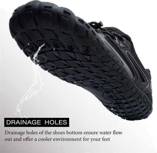 Vista 6 de JIASUQI Sandalias deportivas de secado rápido para playa piscina para caminar natación zapatos de agua para mujeres y hombres color negro 65