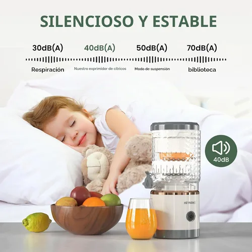 Vista 9 de Heynemo Exprimidor eléctrico de cítricos, exprimidor automático de jugo de 90 W con alta velocidad de 15,000 RPM, ideal para limón, naranja, frutas