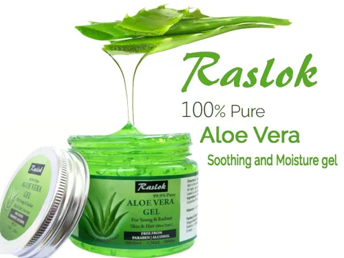 Vista 2 de Raslok Gel de Aloe Vera Puro Natural Orgánico para Hidratar la Piel Facial y Cuidado del Cabello (Pepino, 7.76 OZ)