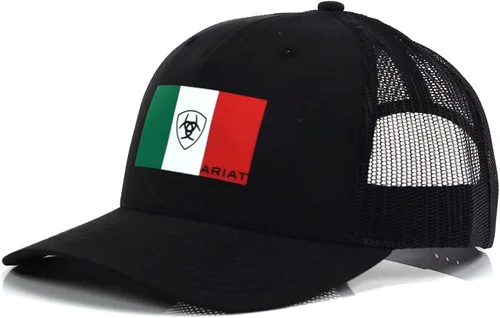 Vista 5 de ARIAT Mens Mexico Flag Shield Eagle Logo Cap