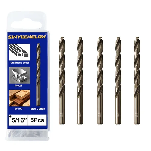 Vista 23 de 1inch Drill Bit for Metal and Hardened Steel, M35 Cobalt 1/2 Inch Reduced Shank Industrial Grade Heavy Duty Drill Bit, with Index Storage Case
