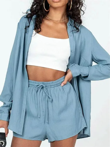 Vista 2 de Conjunto de dos piezas para mujer de color liso para oficina