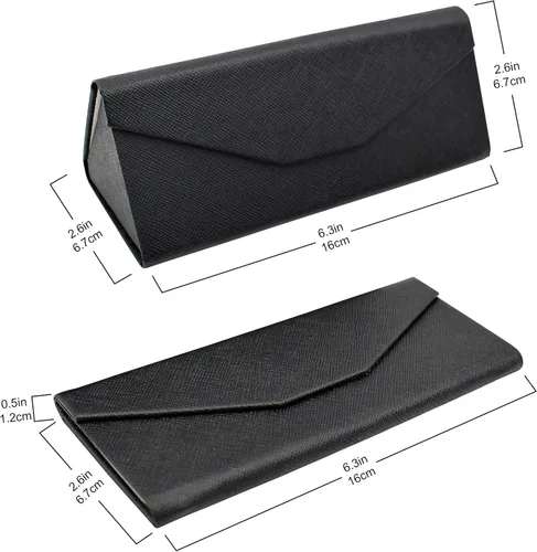 Vista 45 de Real Sic Funda para lentes de sol para hombres y mujeres, soporte magnético plegable para lentes de sol, inspirado en el color sólido