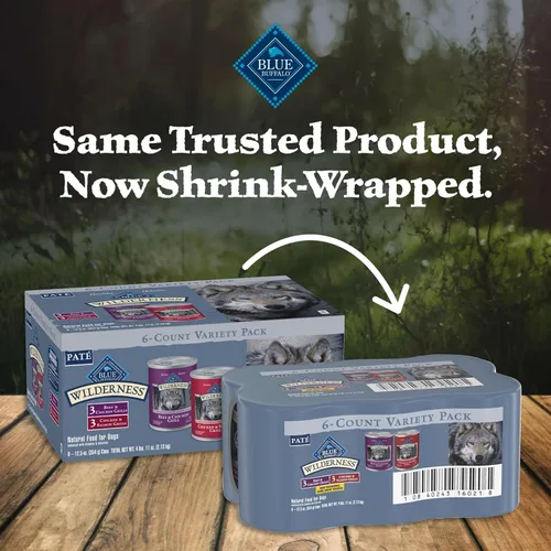 Vista 3 de Blue Buffalo Wilderness - Alimento húmedo para perros adultos, sin granos y con alto contenido de proteínas, variedad de carne de res y pollo &