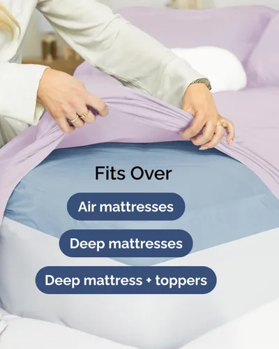 Vista 559 de Extra Deep Twin XL Sheet Set - 3 Piece College Dorm Room - White 01-Blanco