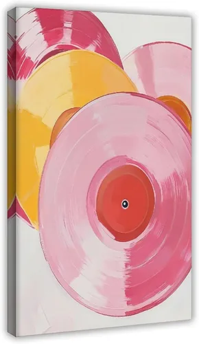 Vista 28 de YFET Tocadiscos vintage Y2K Room Flowers Pink Retro Music Lover Preppy Room - Póster artístico de pared y arte de pared, póster moderno