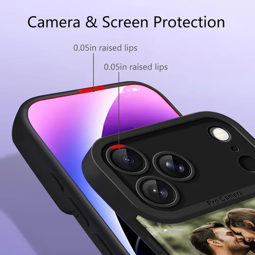 Vista 3 de Funda personalizada para iPhone 17, 16, 15, 14, 13, 12, 11 Pro/Max/Air/Puls, piel sintética + material TPU, bolsa de aire de cuatro esquinas es