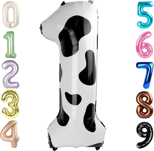 Vista 331 de Globos con números de 40 pulgadas, color negro, para decoraciones de cumpleaños de 10 a 100 años Jumbo 40In & Vibrant Color, With Hanging Holes