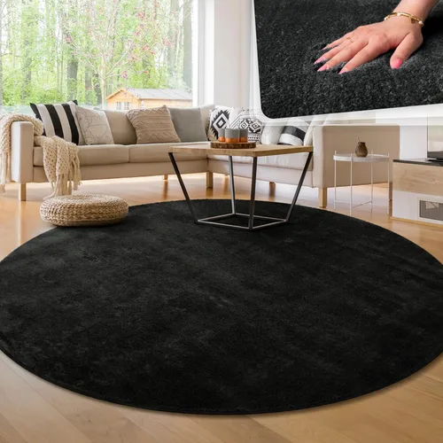 Vista 13 de Paco Home Alfombra suave en cobre acogedora alfombra antideslizante color sólido lavable, tamaño: 6'7" x 9'2" Marrón cobre