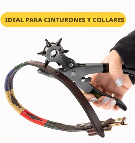 Vista 2 de General Tools Herramienta perforadora de cuero – 6 tamaños de agujeros múltiples para cuero, caucho y plástico – Hobbies & Crafts 8.5 pulgadas