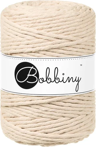 Vista 8 de Bobbiny Cordón de macramé XXL de 0.197 in de una sola capa (aguamarina), 108 yardas/330 pies (100% algodón reciclado)