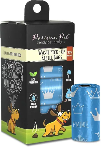 Vista 29 de Parisian Pet Bolsas ecológicas para excrementos de perro, 8 rollos, 20 bolsas por rollo, sin perfume, a prueba de fugas, perfectas para limpiar Casa