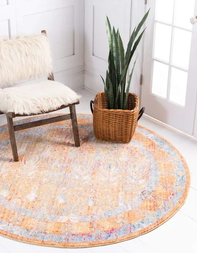 Vista 13 de Unique Loom Brighton Collection - Tapete rectangular con estampado tradicional y vibrante, borde, 2 pies 2 pulgadas x 3 pies, color marfil/rojo