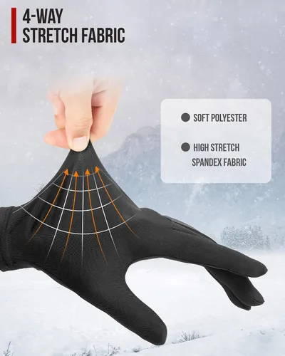 Vista 3 de BORLENI Guantes con Forro - Guantes Ligeros con Forro para Motocicleta, Ciclismo, Senderismo, Deportes, Conducción, Correr, Esquí para Hombres