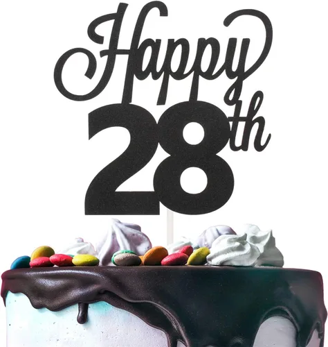 Vista 10 de LINGTEER - Decoración para pastel con texto "Happy Birthday 100", color negro