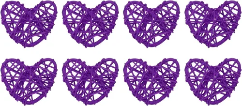 Vista 9 de MECCANIXITY 8 piezas de jarrón de ratán en forma de corazón de ratán natural para decoración del día de San Valentín, decoración del hogar, boda
